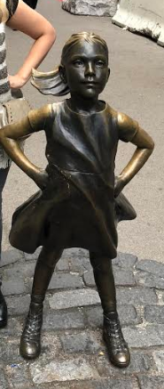 Bronze Fearless Girl Statue in New York City.