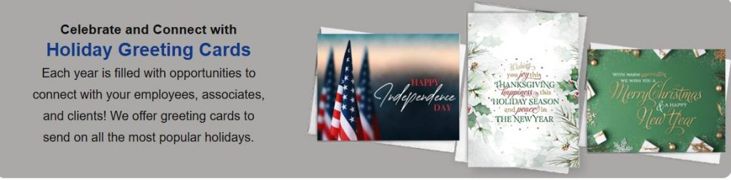 Advertisement for holiday greeting cards for all occasions at Brookhollow.
