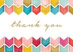 A thank you greeting card design with watercolor arrows.