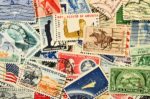 An array of postage stamps.