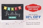 President's day sale. Take an extra 10% off any order now. Save now on our already reduced 50% off prices!