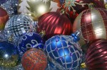 An array of multicolored Christmas ornaments.